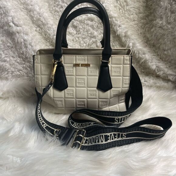 Steve Madden synthetic off white and black small Satchel/cross body bag . - Picture 4 of 12
